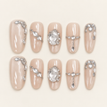 Crystal Reverie | Nude Crystal Oval Press-On Nails
