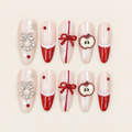 Apple Ribbon | Red French Apple & Bow Press-On Nails