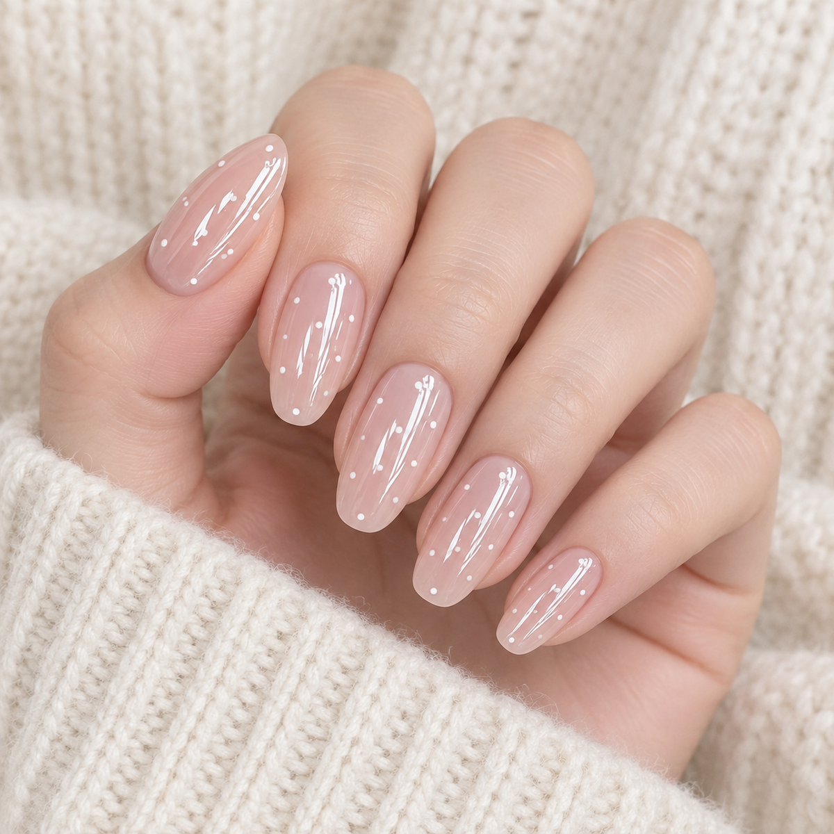 Blush Polka | Nude Pink Polka-Dot Press-On Nails
