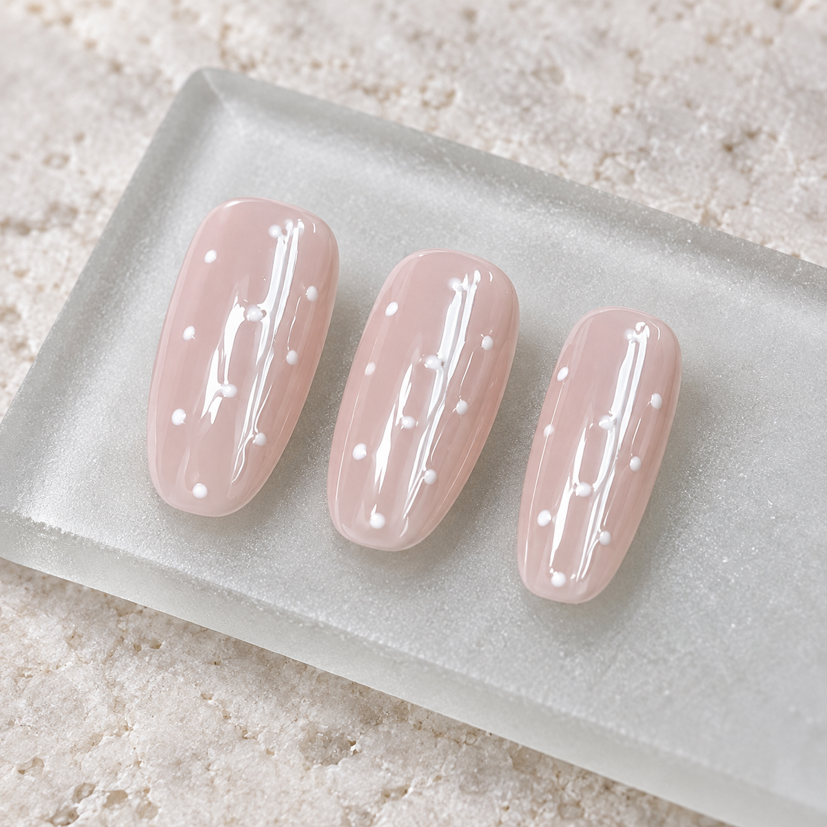 Blush Polka | Nude Pink Polka-Dot Press-On Nails