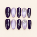 Violet Dusk | Purple Cat-Eye Crystal Press-On Nails