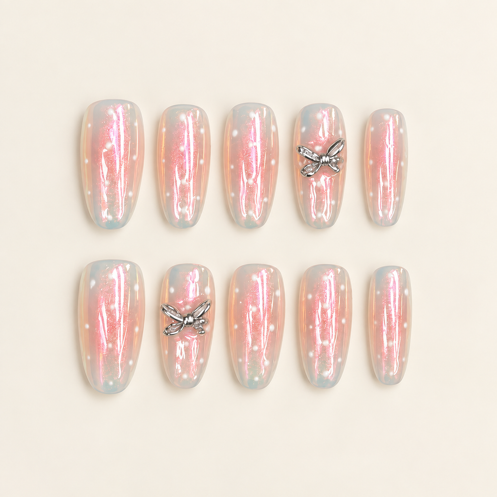 Aurora Flutter | Iridescent Butterfly Press-On Nails