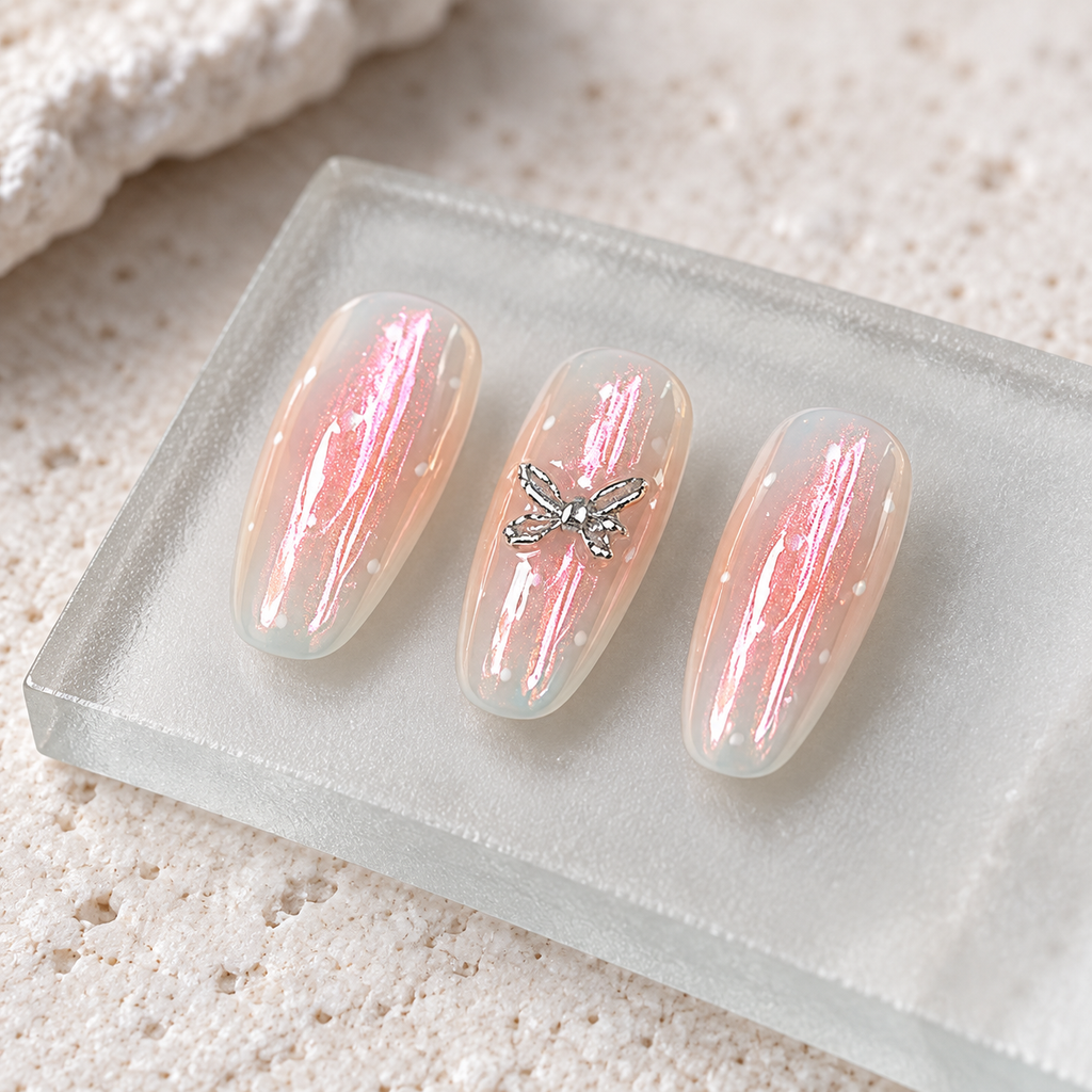 Aurora Flutter | Iridescent Butterfly Press-On Nails
